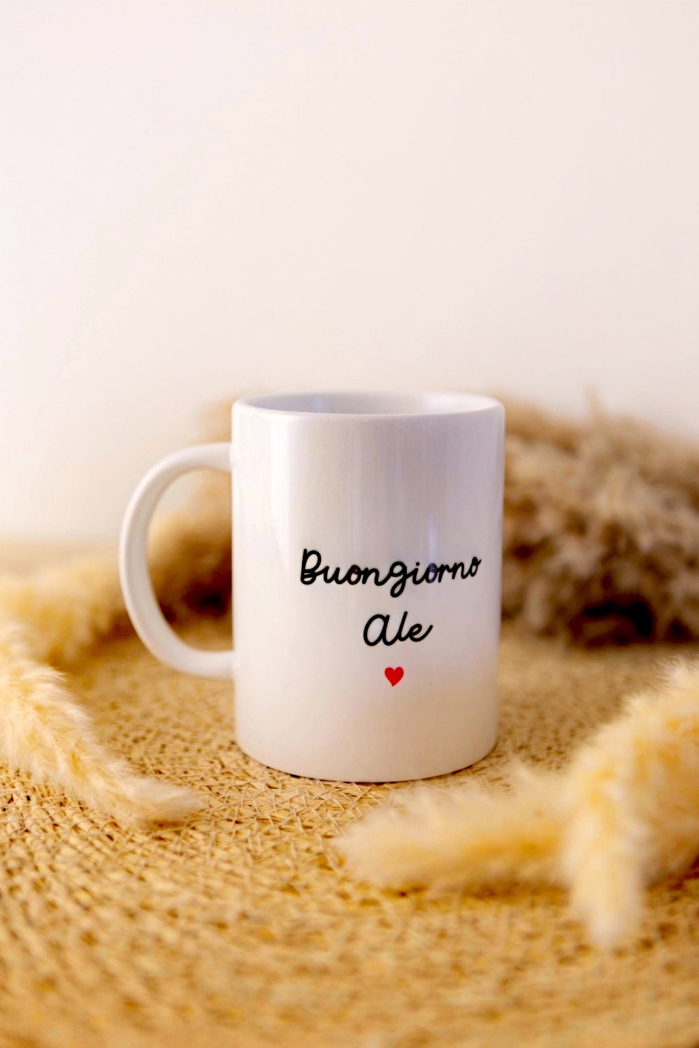 Tazza bianca "Buongiorno" personalizzabile
